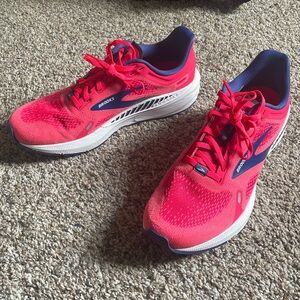 Brooks pink/navy running shoes